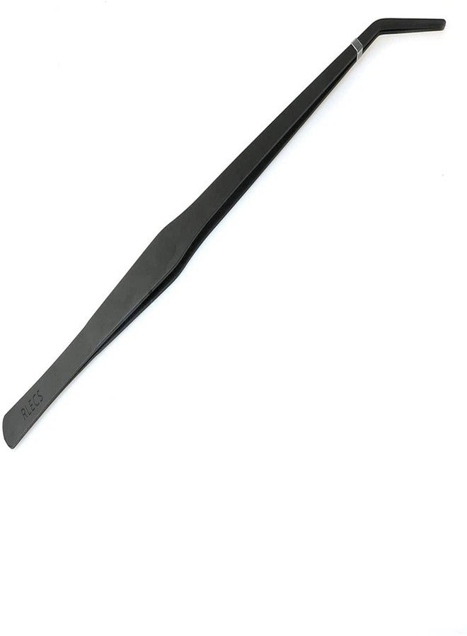 RLECS 15 inch Aquarium Tweezers Non-Slip Stainless Steel Curved Tweezer with Carbonation Protection Coating Fish Tank Cleaner Aquarium Accessories, Black - Image 1